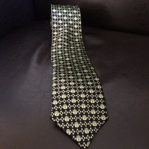 John Matthews Mexican Label Pre-Hispanic Design Rare Unique Green Black Mens Tie